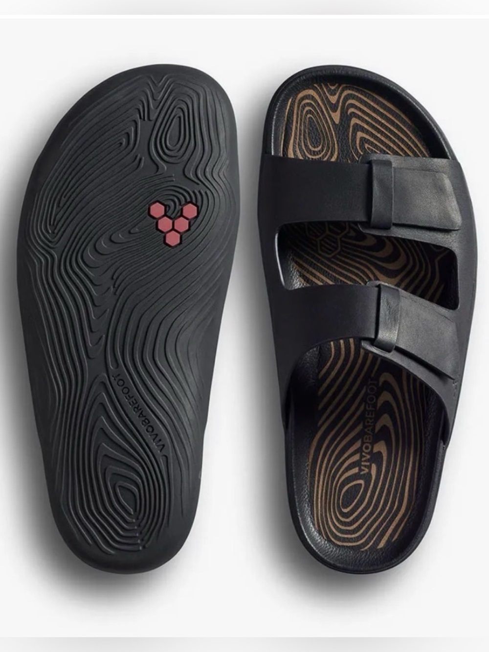 New Vivobarefoot womens black sensus yin slides size 7